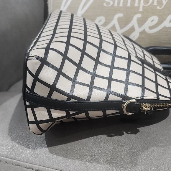 Kate Spade Black and Cream Grid Satchel - Picture 6 of 11